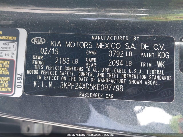 KIA Forte Lxs 2019 3KPF24AD5KE097798 Image 9