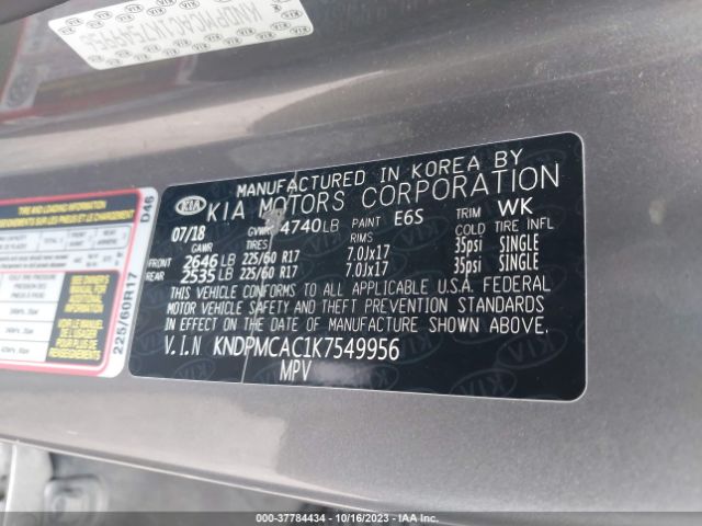 KNDPMCAC1K7549956 KIA Sportage Lx