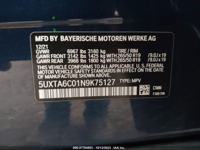 5UXTA6C01N9K75127 BMW X5 Xdrive45e