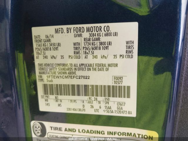 1FTEW1CM7EFC27022 Ford F-150 Xl/stx/xlt