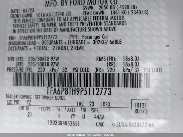 1FA6P8TH9P5112773 Ford Mustang Ecoboost