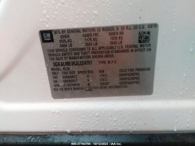 GMC Terrain Sle 2018 3GKALMEV6JL324781 Image 9