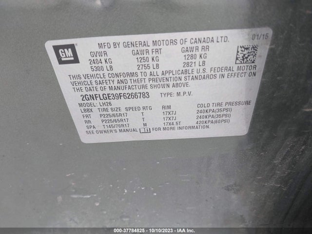 Chevrolet Equinox 2lt 2015 2GNFLGE39F6266783 Image 9
