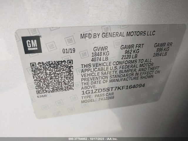 Chevrolet MALIBU LT 2019 1G1ZD5ST7KF164094 Image 9