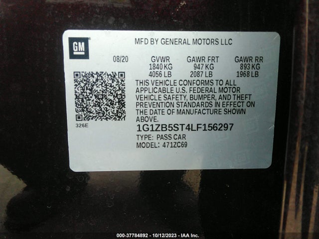 Chevrolet MALIBU LS 2020 1G1ZB5ST4LF156297 Image 9