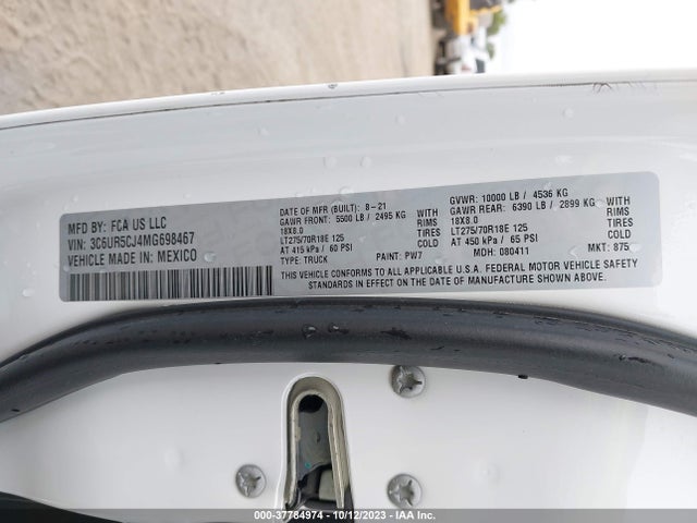 3C6UR5CJ4MG698467 RAM 2500 Tradesman