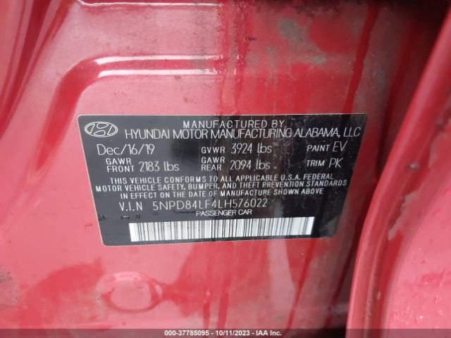 5NPD84LF4LH576022 - 2020 Hyundai Elantra Sel, Value Edition & Limited - #null