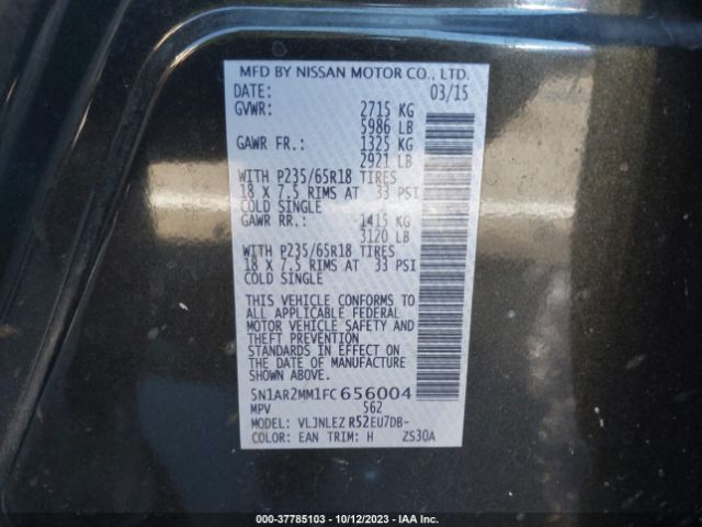 5N1AR2MM1FC656004 Nissan Pathfinder Sv