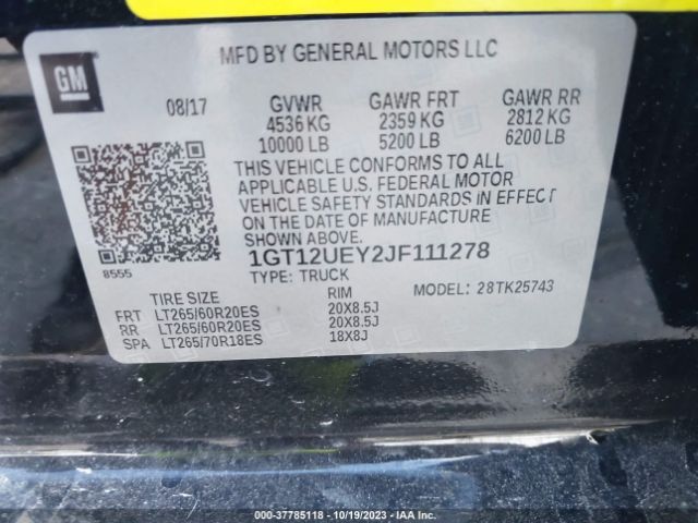 1GT12UEY2JF111278 GMC Sierra 2500hd Denali
