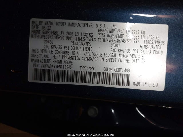 2023 MAZDA CX-50 2.5 TURBO VIN: 7MMVABXY7PN116545