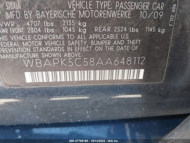 2010 BMW 328I XDRIVE VIN: WBAPK5C58AA648112