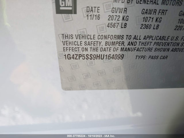 Buick Lacrosse Essence 2017 1G4ZP5SS9HU164099 Image 9