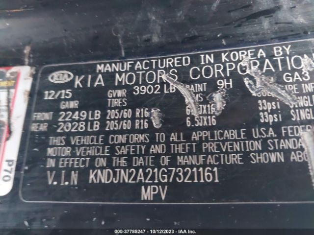 KNDJN2A21G7321161 KIA Soul Base