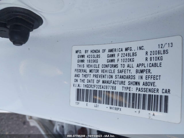 Honda Accord Sedan Lx 2014 1HGCR2F32EA097768 Image 9