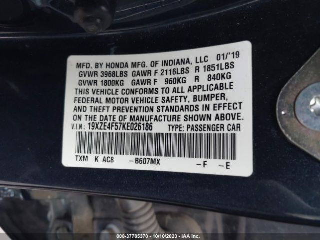 19XZE4F57KE026186 Honda INSIGHT EX