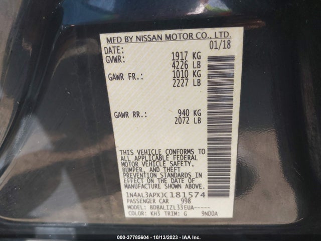 Nissan Altima 2.5 Sv 2018 1N4AL3APXJC181574 Image 9
