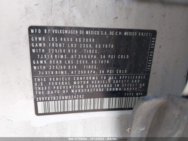 3VVYX7B20NM024262 Volkswagen TAOS SE