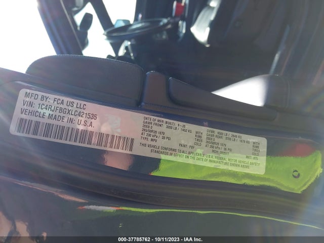 1C4RJFBGXLC421535 Jeep Grand Cherokee Limited X