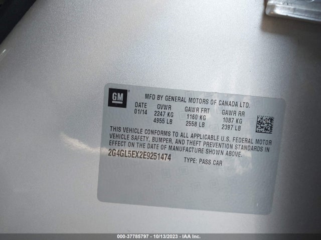 2G4GL5EX2E9251474 Buick Regal