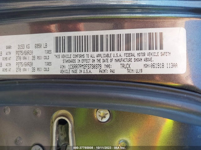 RAM 1500 Laramie Limited 2.0 2015 1C6RR7PM2FS730379 Image 9