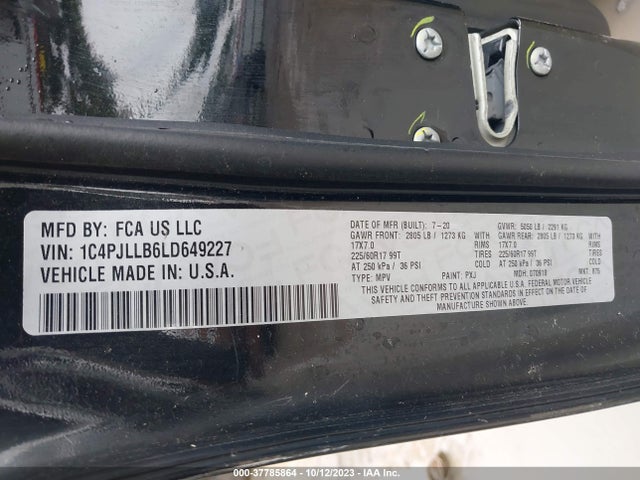 1C4PJLLB6LD649227 Jeep Cherokee Latitude Plus