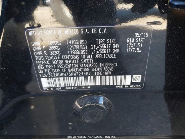 3CZRU6H73KM724467 Honda Hr-v Ex-l