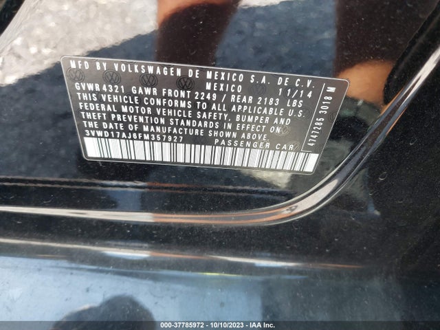 3VWD17AJ6FM357927 Volkswagen Jetta Sedan 1.8t Se
