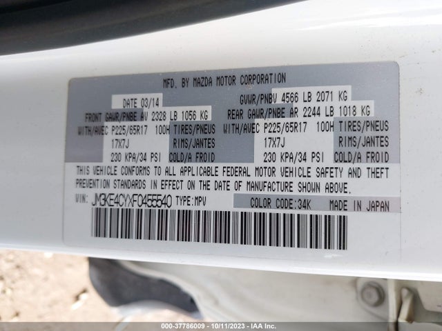 Mazda Cx-5 Touring 2015 JM3KE4CYXF0455540 Image 9