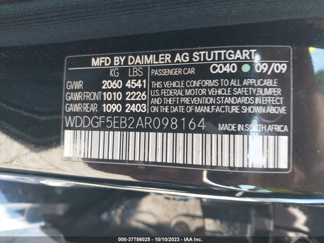 2010 MERCEDES-BENZ C 300 SPORT/LUXURY/ VIN: WDDGF5EB2AR098164