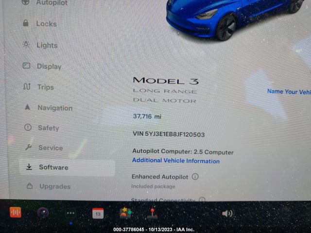 5YJ3E1EB8JF120503 Tesla Model 3 Long Range Battery