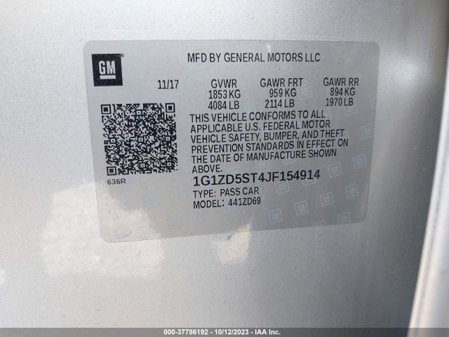 Chevrolet MALIBU LT 2018 1G1ZD5ST4JF154914 Image 9