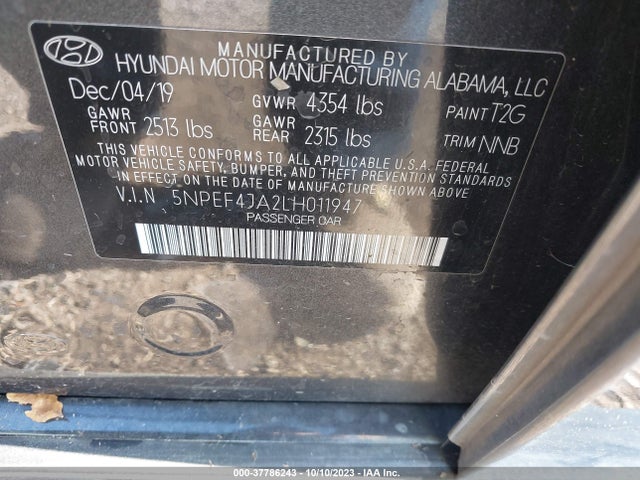 Hyundai SONATA SEL 2020 5NPEF4JA2LH011947 Image 9