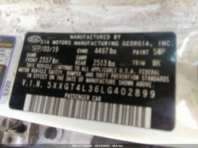 5XXGT4L36LG402899 KIA Optima S