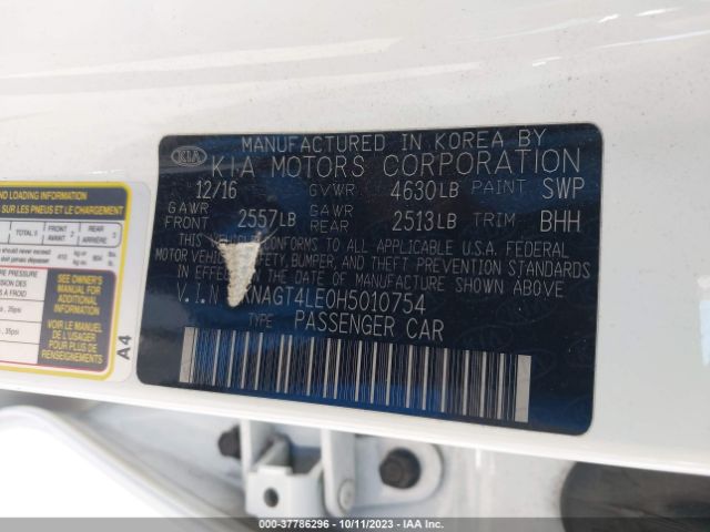 KNAGT4LE0H5010754 KIA Optima Hybrid Base