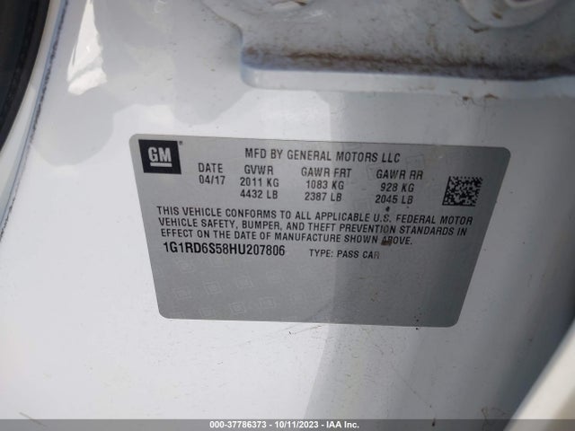 Chevrolet Volt Premier 2017 1G1RD6S58HU207806 Image 9