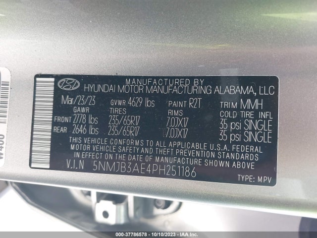 Hyundai TUCSON SEL 2023 5NMJB3AE4PH251186 Image 9