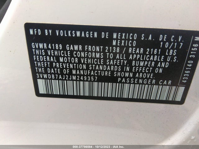 3VWDB7AJ2JM249357 Volkswagen Jetta 1.4t