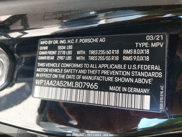 2021 PORSCHE MACAN WP1AA2A52MLB07965 Photo 8