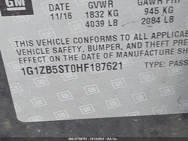 Chevrolet MALIBU LS 2017 1G1ZB5ST0HF187621 Image 9