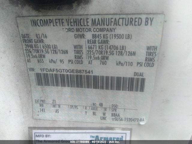 2016 FORD F-550 CHASSIS 1FDAF5GT0GEB87541 Photo 8