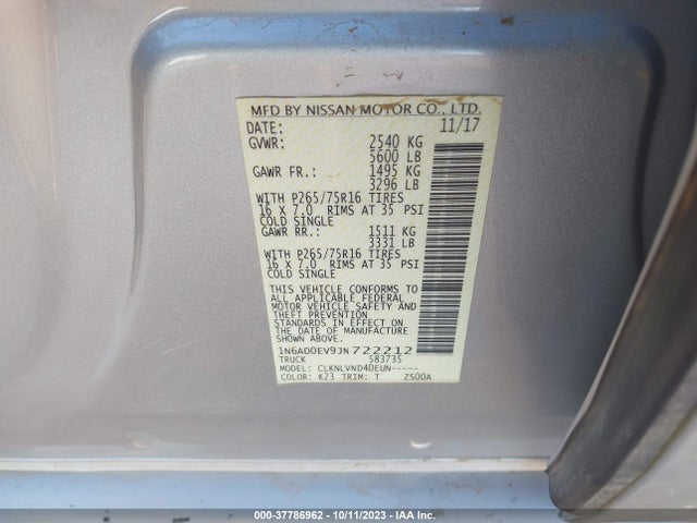 Nissan Frontier Pro-4x 2018 1N6AD0EV9JN722212 Image 9