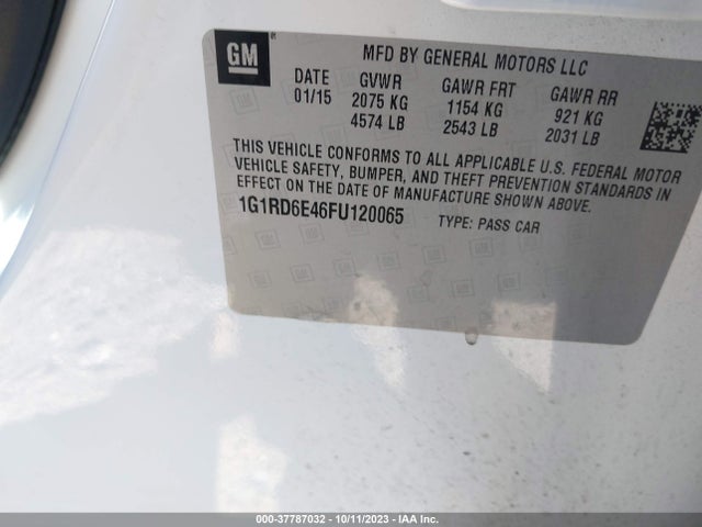 Chevrolet Volt 2015 1G1RD6E46FU120065 Image 9