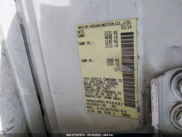 1N4AA5AP0EC456487 Nissan Maxima 3.5 Sv W/sport Pkg
