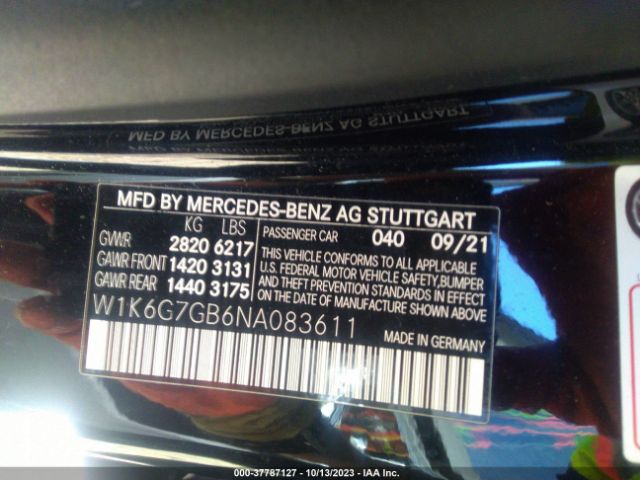 W1K6G7GB6NA083611 Mercedes-Benz S-class S 580