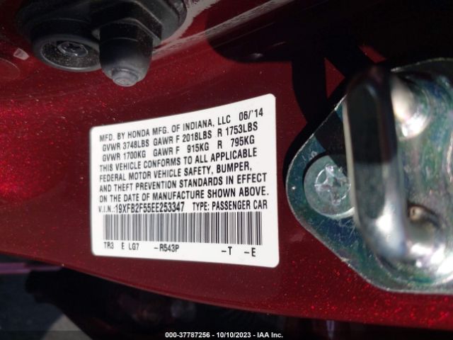 19XFB2F55EE253347 Honda Civic Sedan Lx