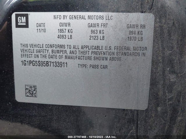 2011 CHEVROLET CRUZE 1G1PG5S95B7133911 Photo 8
