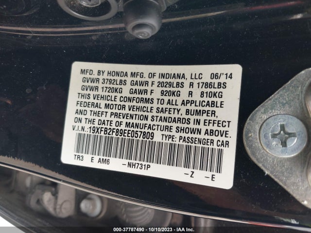 Honda CIVIC EX 2014 19XFB2F89EE057809 Image 9