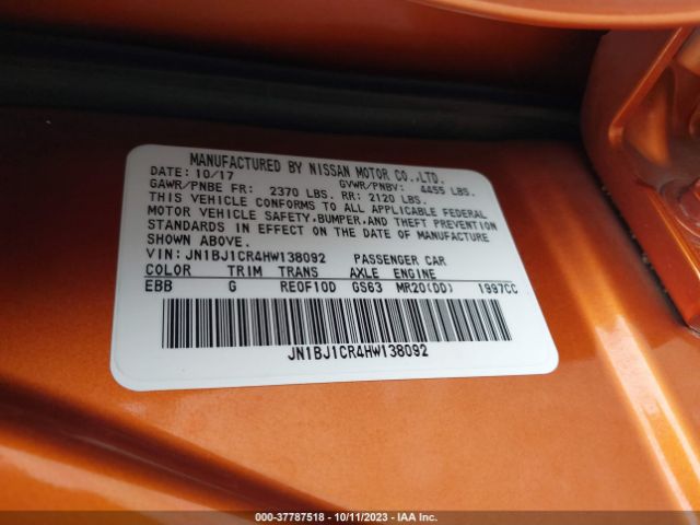 JN1BJ1CR4HW138092 Nissan Rogue Sport Sv
