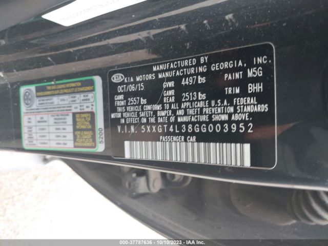5XXGT4L38GG003952 KIA Optima Lx