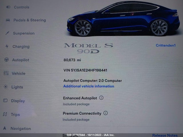 5YJSA1E24HF198441 Tesla Model S 100d/90d/75d/60d/p100d